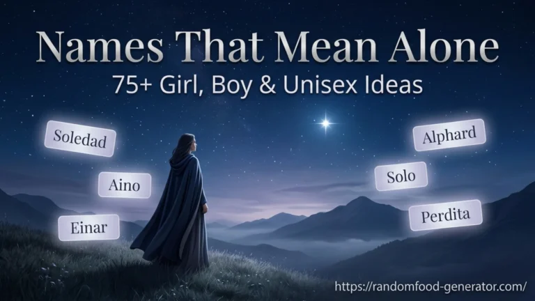 Names That Mean Alone