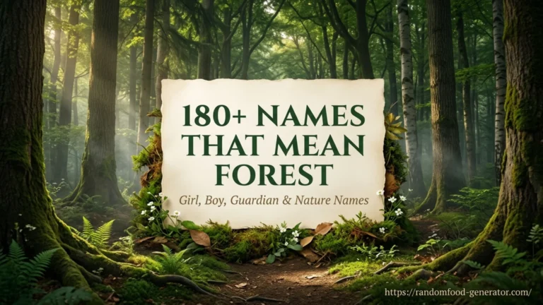 Names That Mean Forest