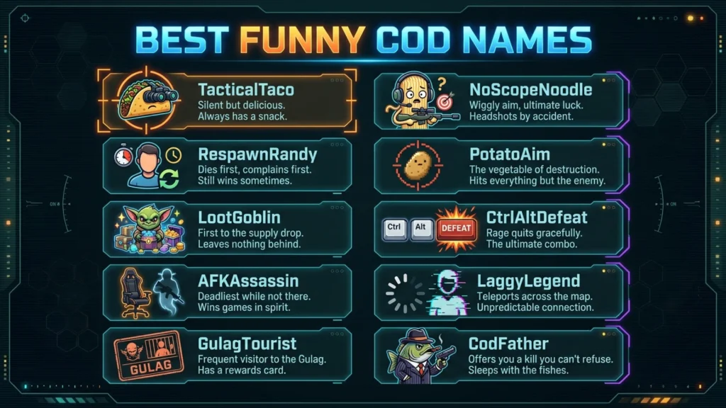 Funny COD Names